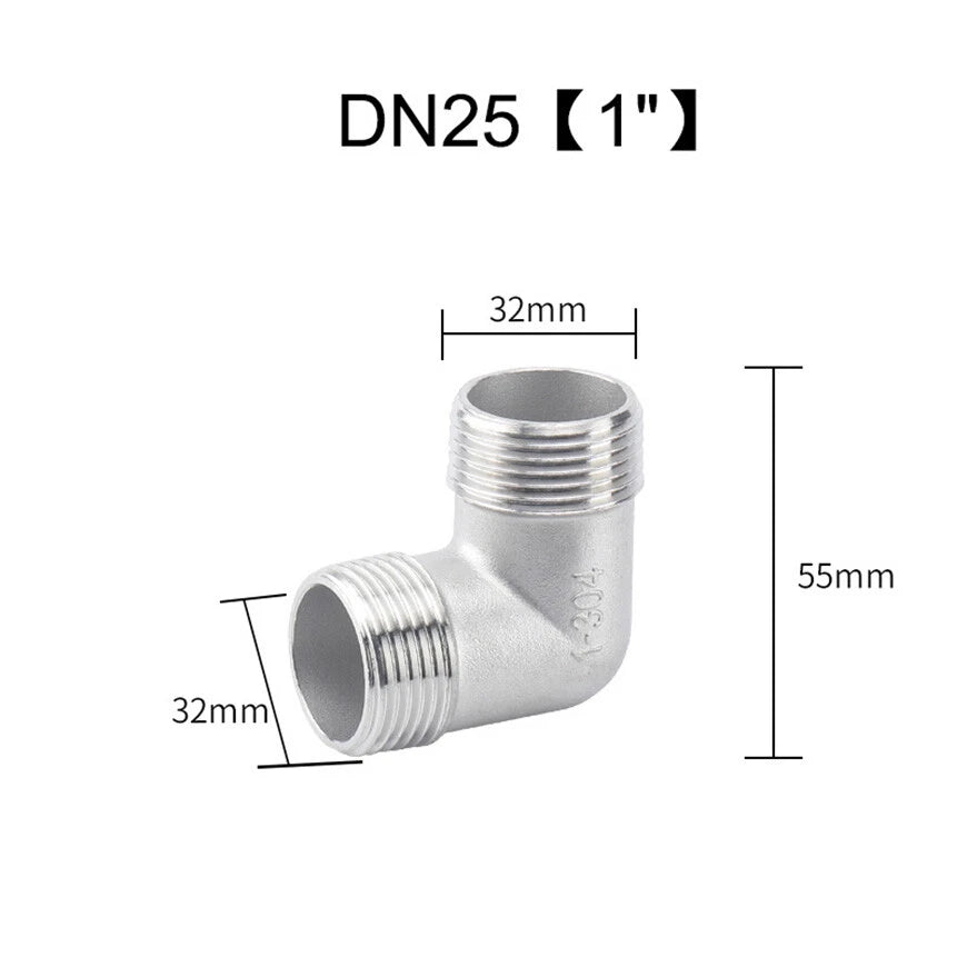 304 Stainless Steel Male 90° Elbow BSP Pipe Fitting — Equal & Reducer