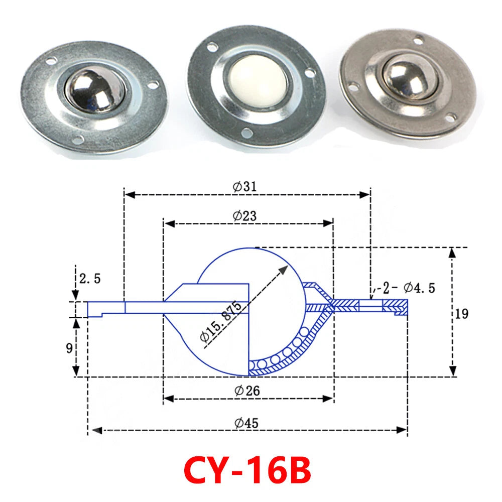 Ball Transfer Bearing Unit Bearing Casters Conveyor Roller Universal Flange Base