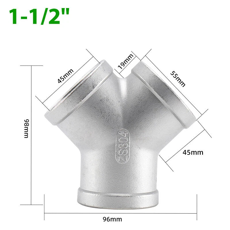 Y Hose Joiner Barbed Splitter — A2 Stainless Steel Hose Connector Fitting