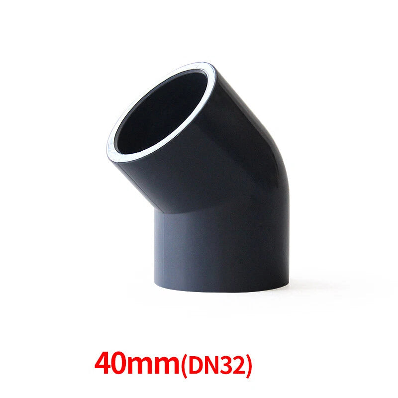 Black PVC Pipe 45° Elbow Plumbing Fittings Connector Coupling Water 20-110mm