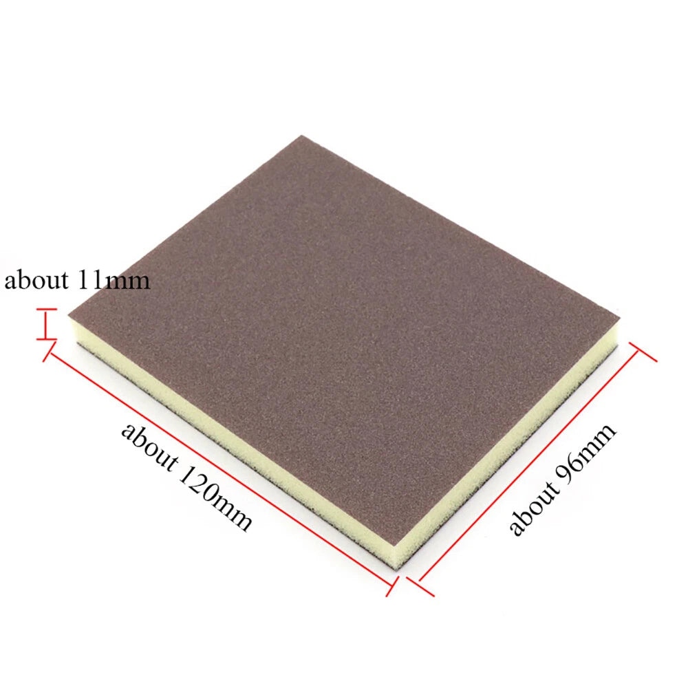 Flexible Double‑Sided Sanding Sponge Pads — P80 to P280 Grit Wet & Dry Foam Block for Contoured Surfaces
