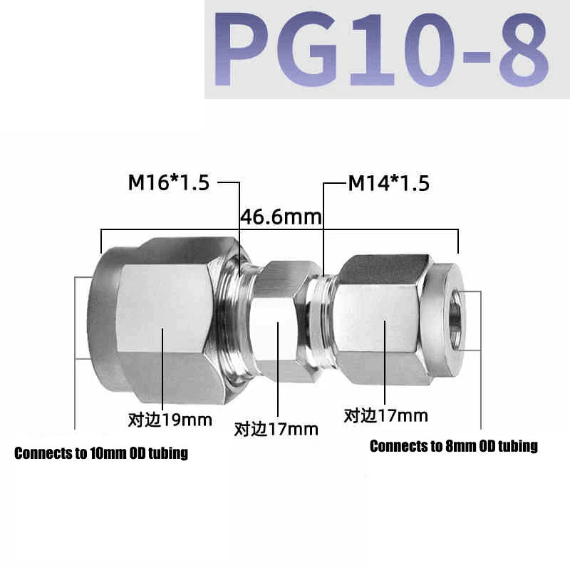 304 Stainless Steel Compression Reducing Connector | A2 Push-Fit Tube Reducer