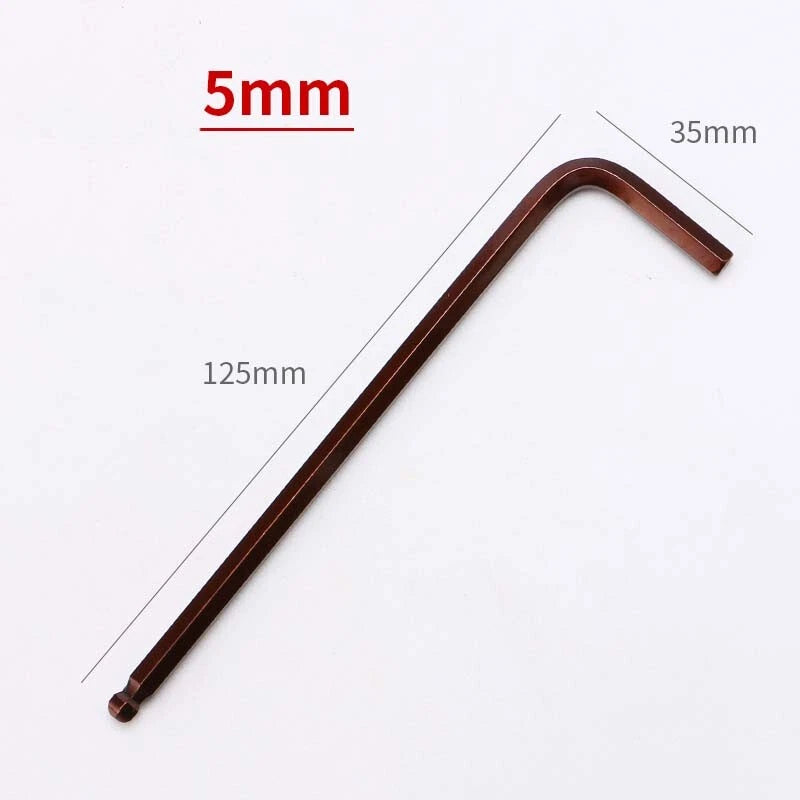 Alloy Steel Long Arm Allen Key Ball Point End Hex Wrench L Shape 1.5-19mm Metric