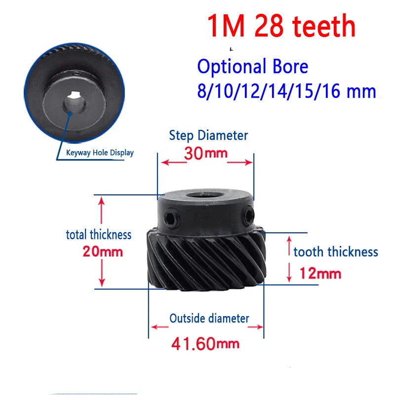 1 Module Helical Gear With Step 45°Left-Right Spiral Motor Transmission Gear