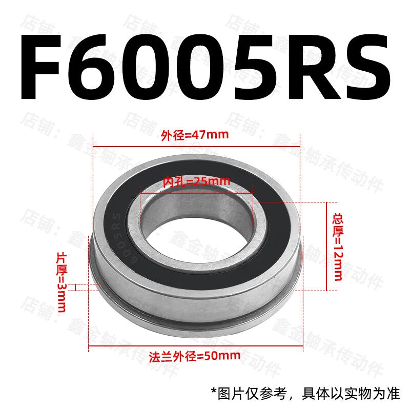 F6000 To F6006 RS/ZZ Rubber Or Metal Seals Flange Deep Groove Ball Bearings