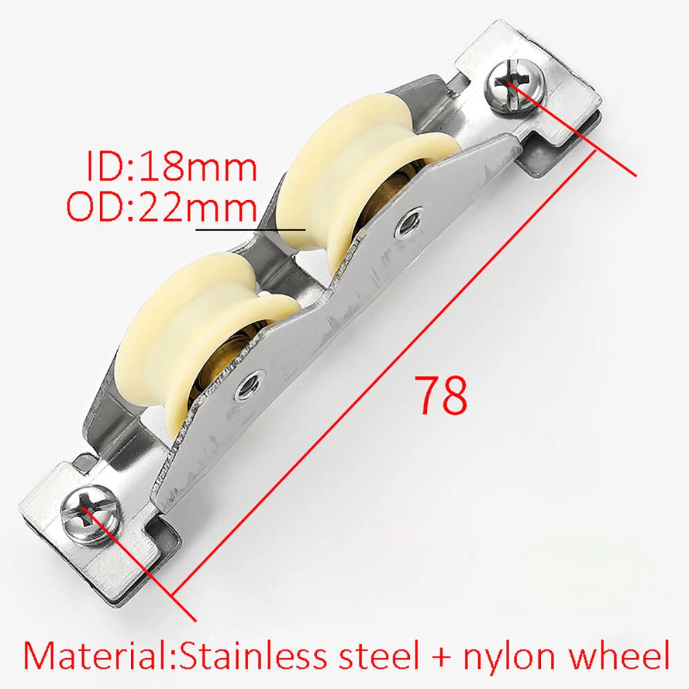 65Type Stainless Steel Sash Pulley Sliding Door Roller Runner Wheel Track Pulley