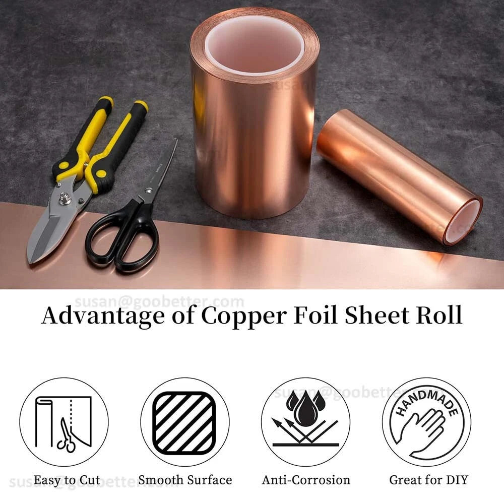99.9% Pure Copper Sheet Plate Foil Strip Options Guillotine Cut 0.01mm - 1mm