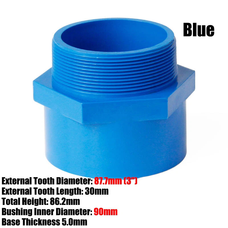 1 2" to 4" PVC Nipples Threaded Pipe Fittings Connector BSP Male Adapter Blue