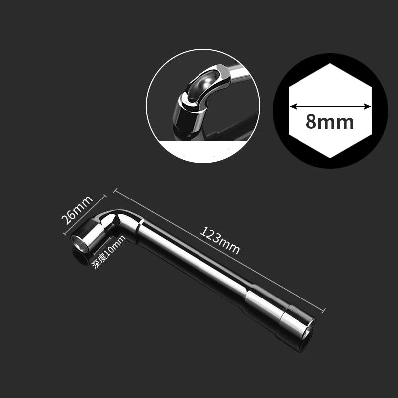 Metric L-Shaped Angled Open Hex Spanners Double Ended Socket Wrench 8mm To 22mm
