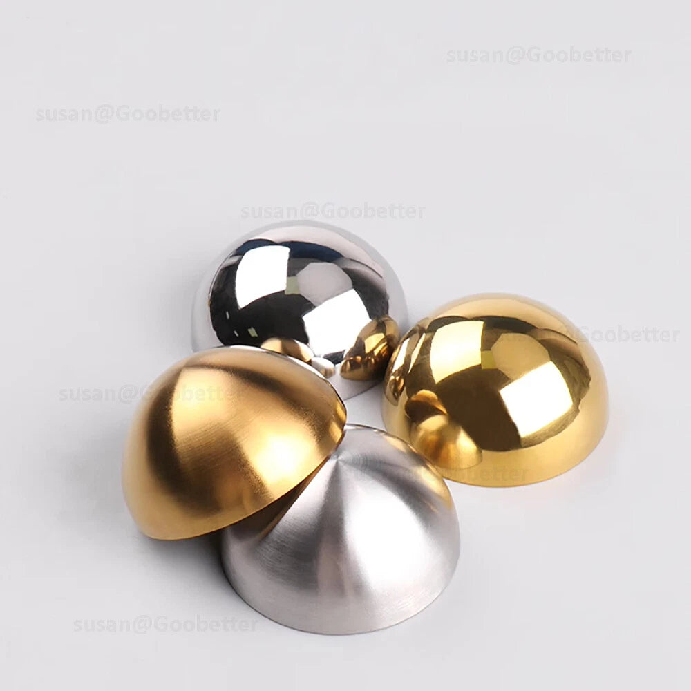 Dome Screw Cover Caps 20–50mm – Electroplated Stainless Steel Mirror Screws, Silver & Gold
