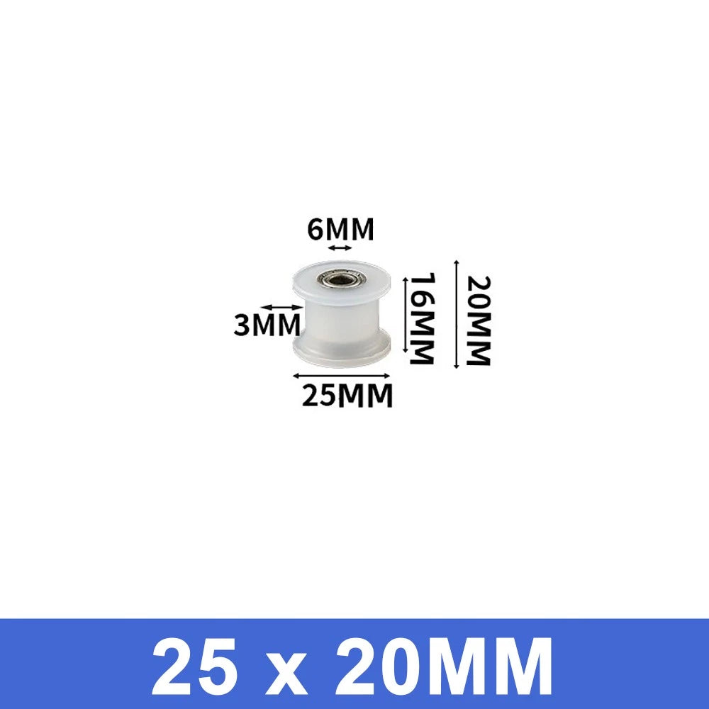 25mm - 55mm Square Flat Nylon Pulley H Idler Wheels, Ball Bearing Nylon Rollers