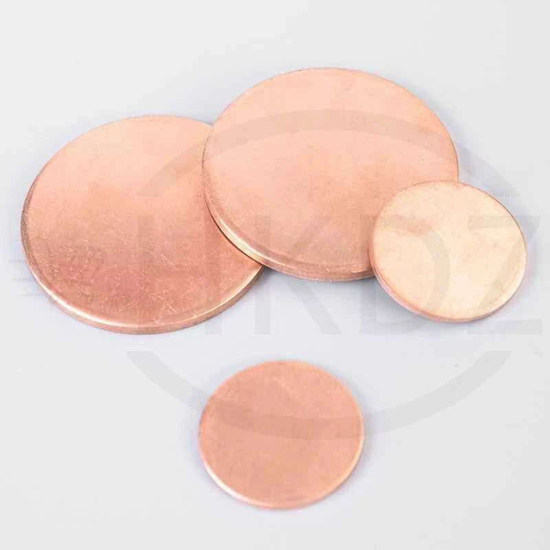 Solid Pure Copper Discs Blanks Round Plate Metal Sheet OD 10-300mm Thick 0.3-3mm