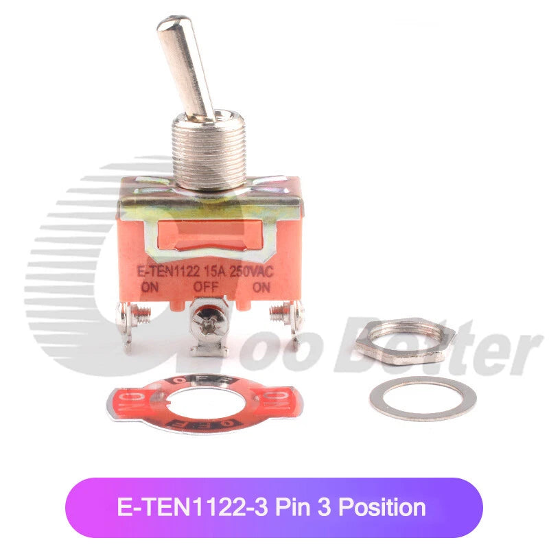 Heavy Duty Toggle Switch On-Off / On-Off-On — SPST/SPDT 2/3 Position, 2/4/6 Pin, 5A 250VAC
