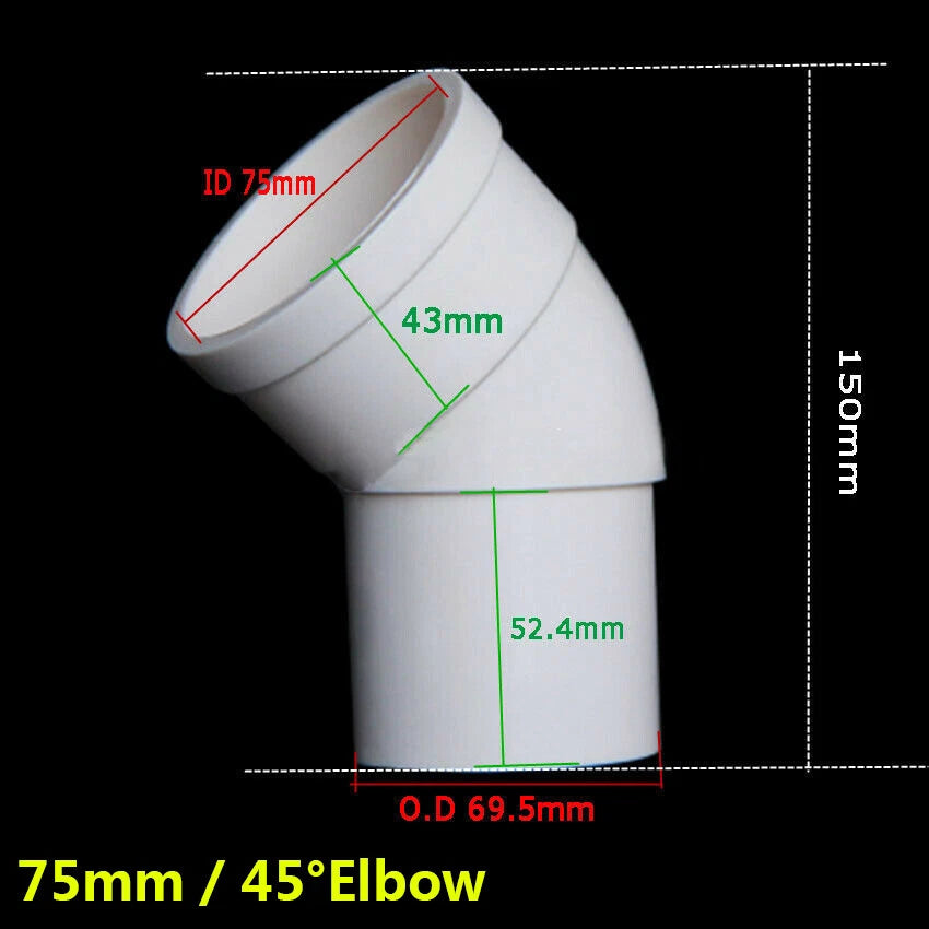 50 75 110 160mm PVC Drain Pipe Fittings Reducer Elbow , Straight , Tee Connector