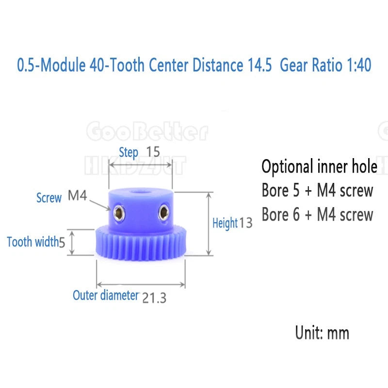 Mod 0.5 1 Nylon Plastic Worm Gear Wheel 15 - 80 Tooth Nylon Worm Shaft Precision