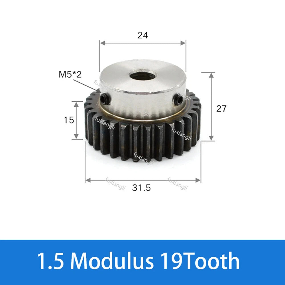 1.5 Modulu 12T-40T Spur Gears pitch 4.71mm 45# Steel With Step Pinion Motor Gear