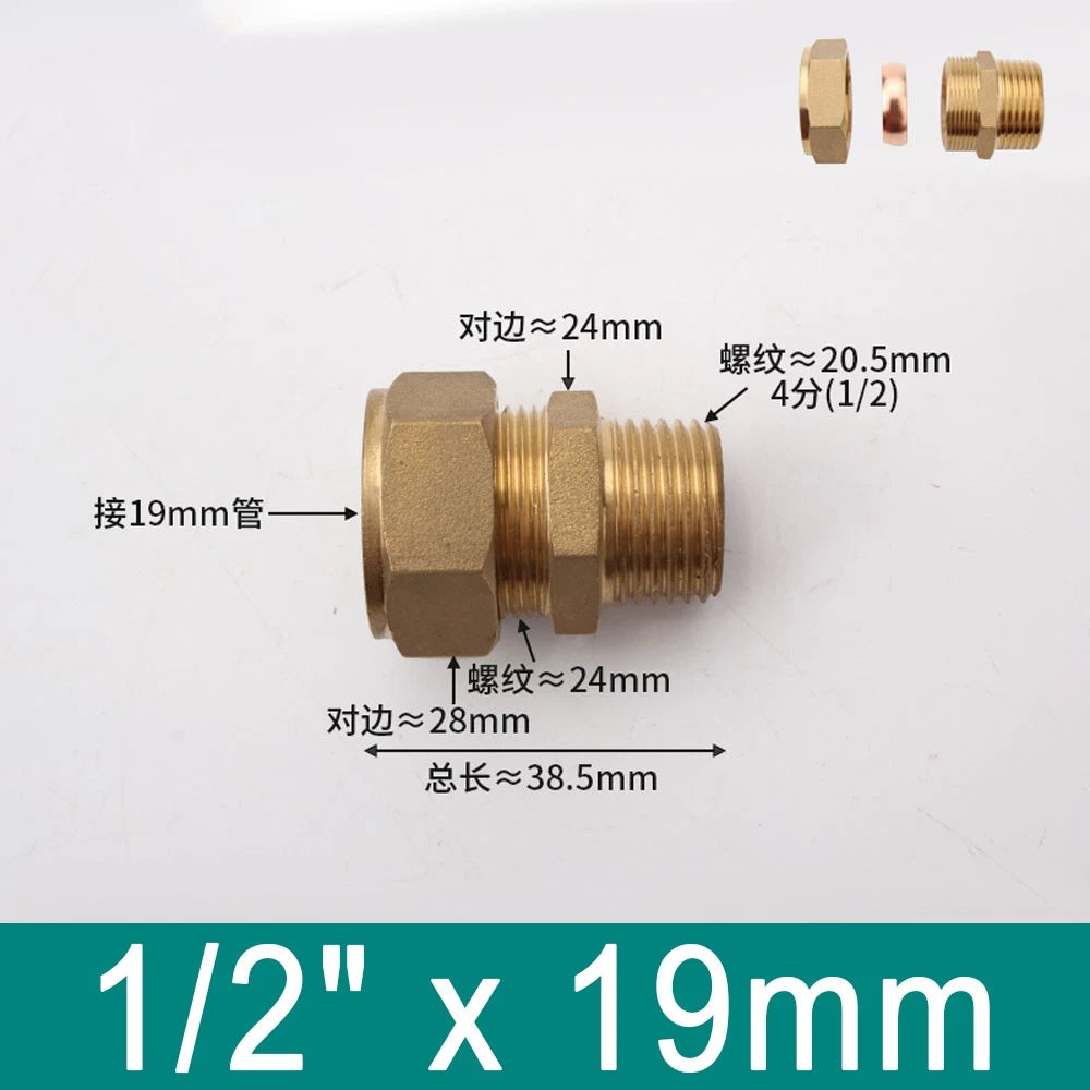 Brass Compression Ferrule Fittings with Male Thread for Copper Tube
