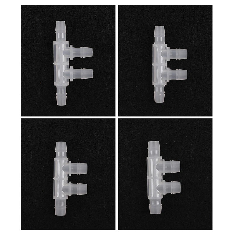 4-Way Plastic Hose Connector — Cross & Slant Equal Joint, OD 2.4mm–12.7mm