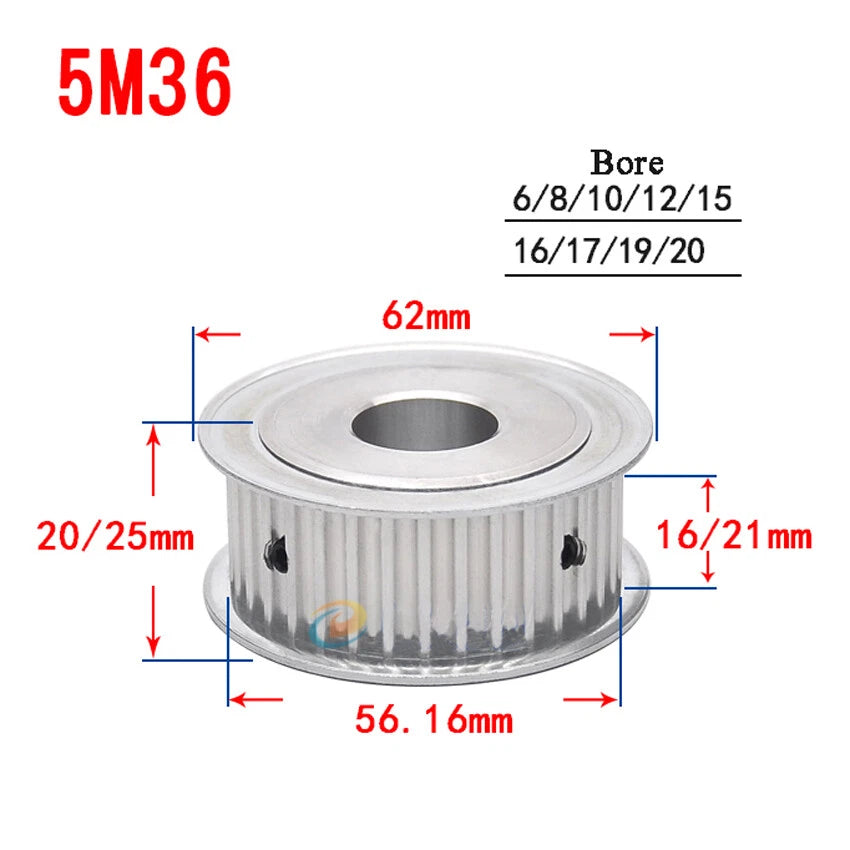 HTD-5M 25-38T Timing Belts Pulley AF-type Drive Pulleys For 15/20mm Width Belt