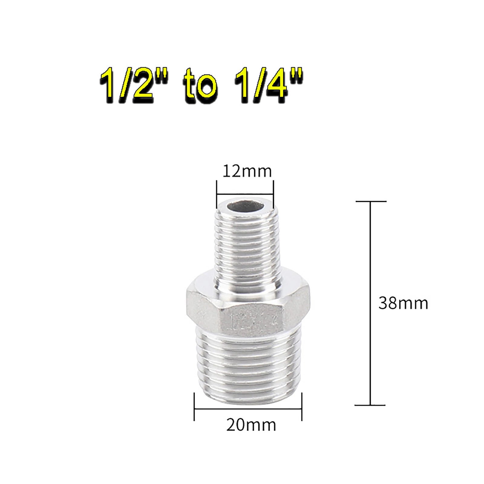 BSP Male to Male Reducing Hex Nipple 304 Stainless Steel Pipe Connector