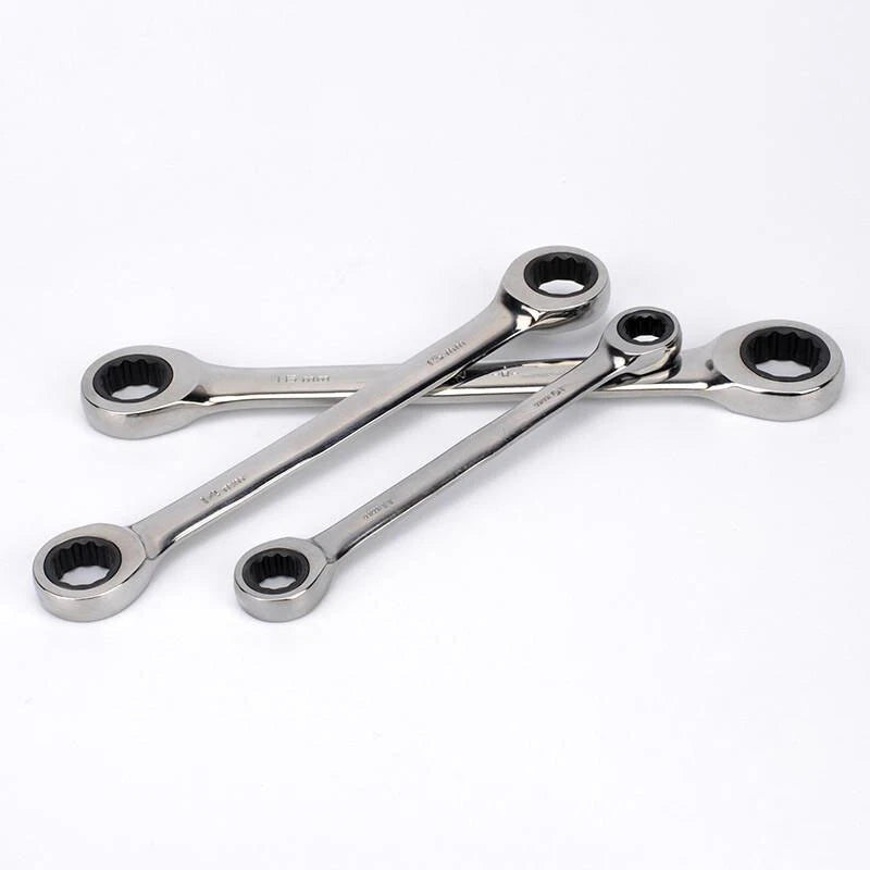 Ratchet Spanner Combination Double-End Metric Wrench Mirror Polished 6mm~24mm