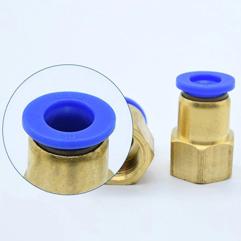 Pneumatic Push In Fitting Female Stud Straight Air Hose Inline Connector Line