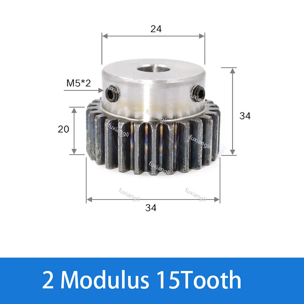 2 Mod 12-40Tooth Spur Gears pitch 6.28mm 45# Steel With Keyway Pinion Motor Gear