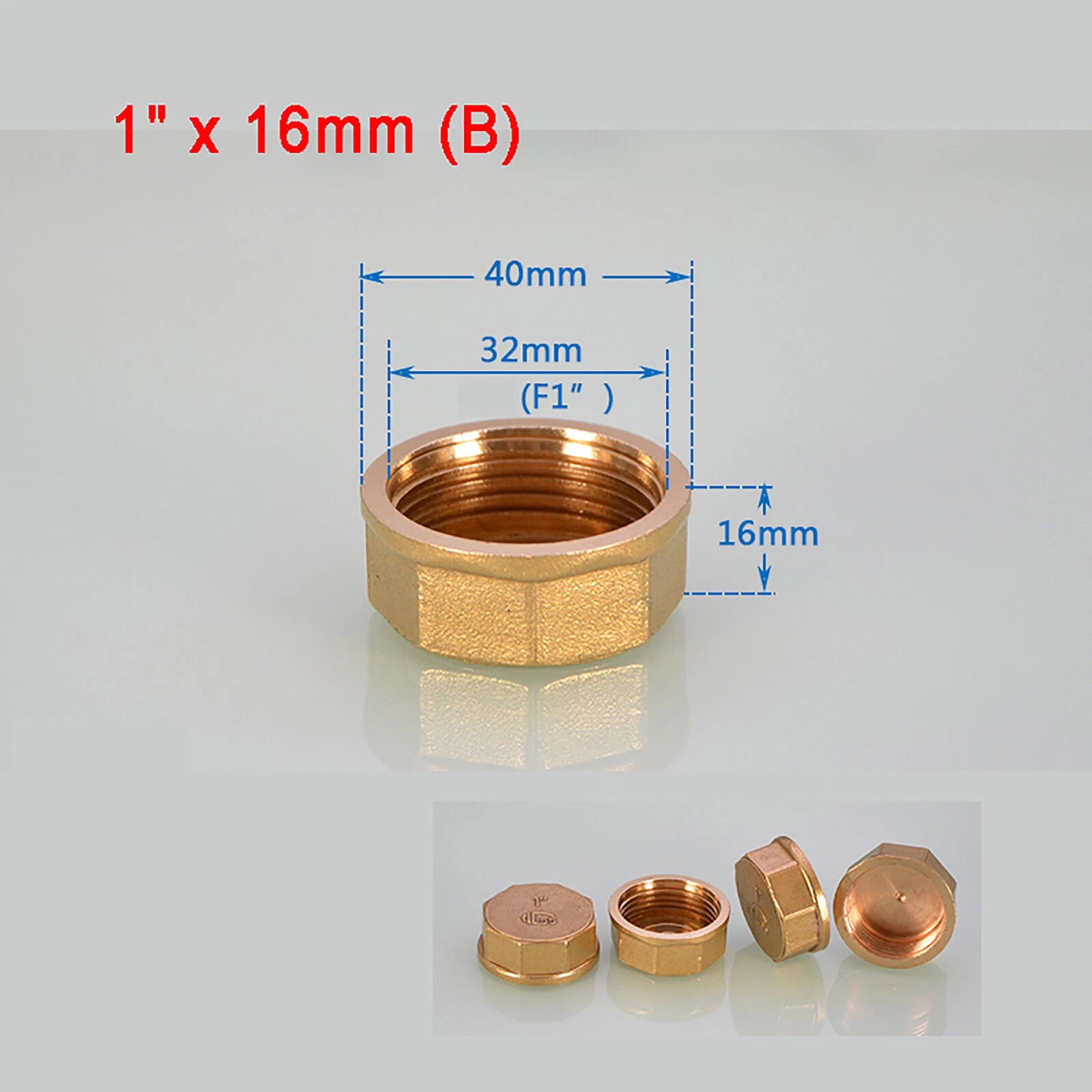 Brass Female BSP Blanking Cap Stop End Pipe Fittings — 1/8" to 1" Hex & Octagonal