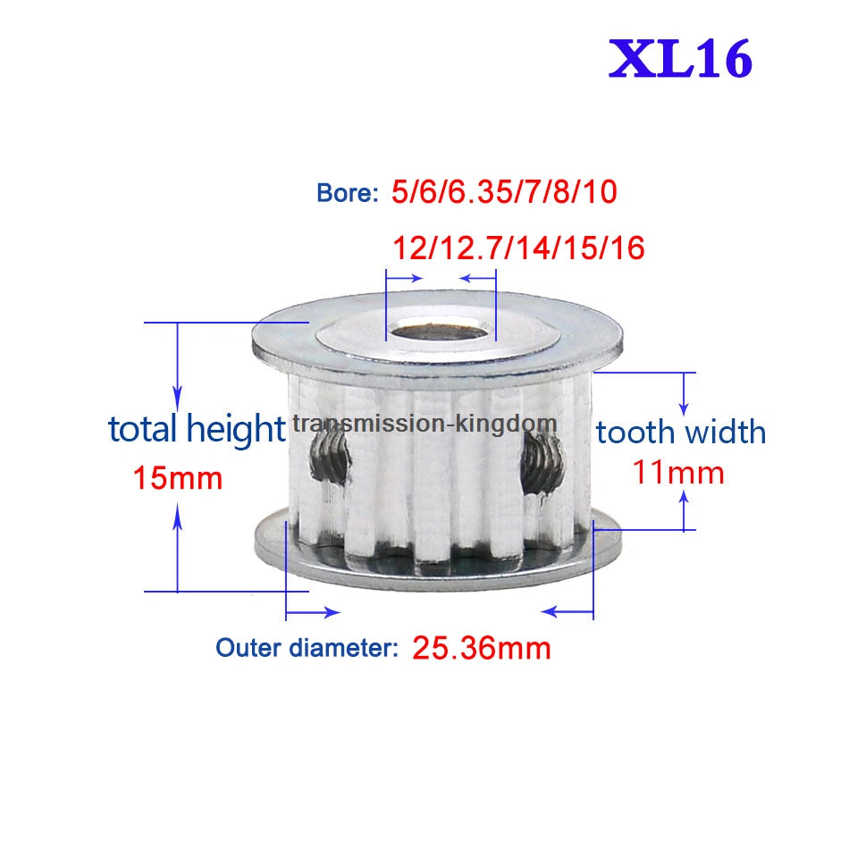 XL 10T-40T Synchronous Wheel Width 11mm Timing Belt Pulley Bore 4-20mm