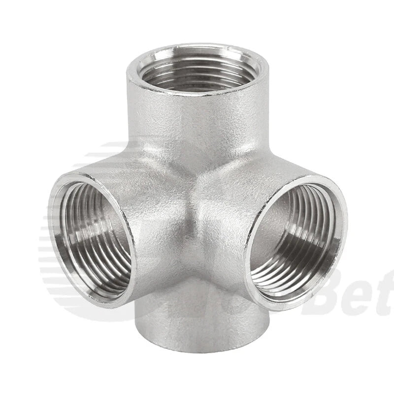 BSP Female Stainless Steel Pipe Fitting — 3/4/5-Way Adapter, 1/4" to 2"