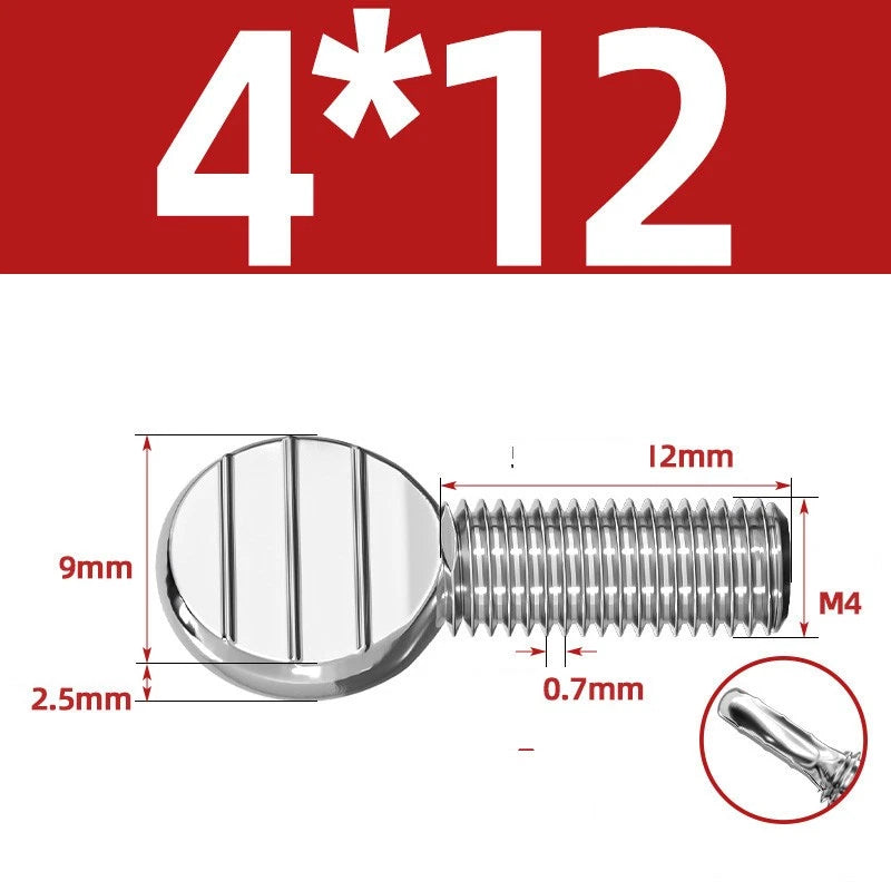 M4–M10 & 1/4"-5/16" Spade-Head Thumb Screws – A2 304 Stainless Steel, Tool-less Hand Grip