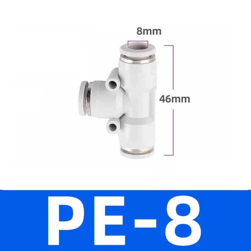 White Pneumatic Push Fit Connector Tube Pipe Joiner Air Water Lines Hose 4-16mm