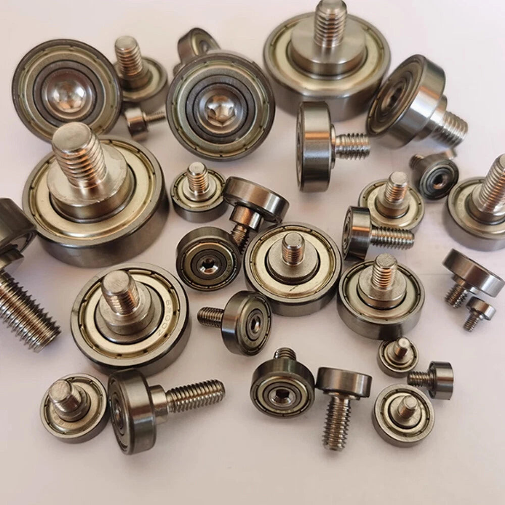 NTBG 7-52mm Metal Ball Bearing Pulley Flat Roller Guiding Wheel M3-M10 Threaded