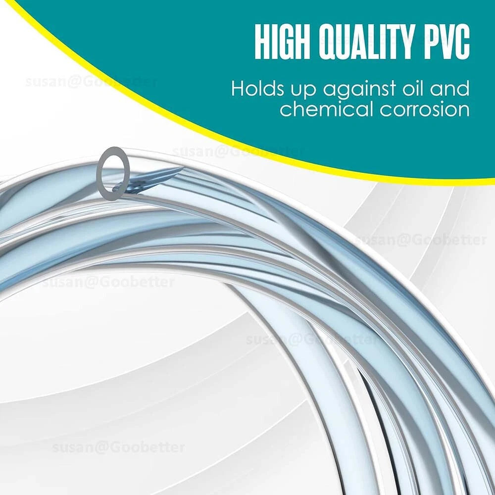 Clear Flexible PVC Tubing — Plastic Hose for Air, Water, Aquarium & Pond