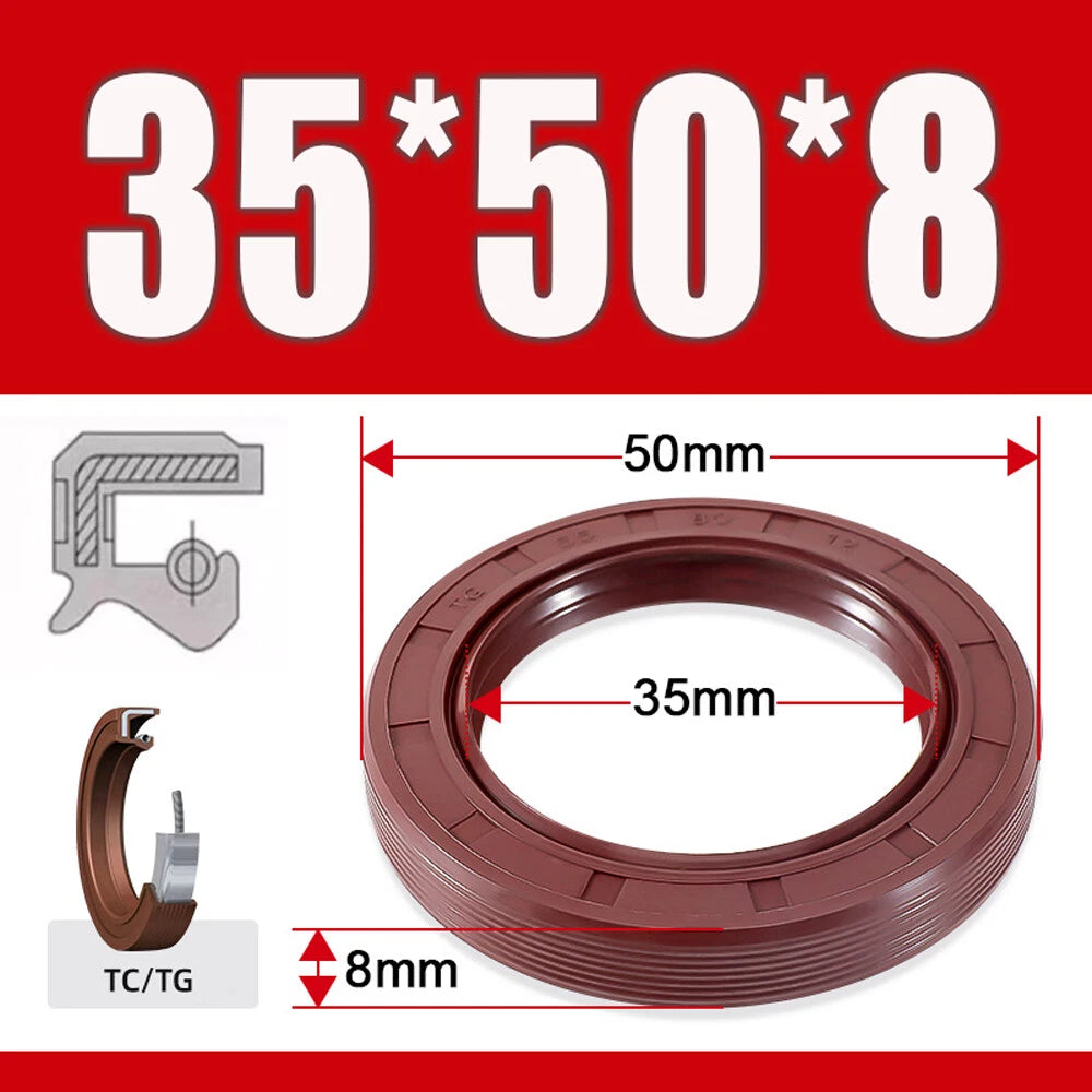 TC/TG Dual Lip FKM Oil Seal — Metric Rotary Shaft Sealing Ring, ID 25–50mm