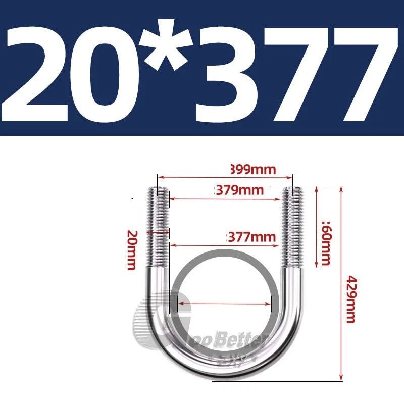 Square U - Bolts Stainless Steel — M6 to M24 | 304 A2 & 316 A4 Marine Grade - HomeDIYer