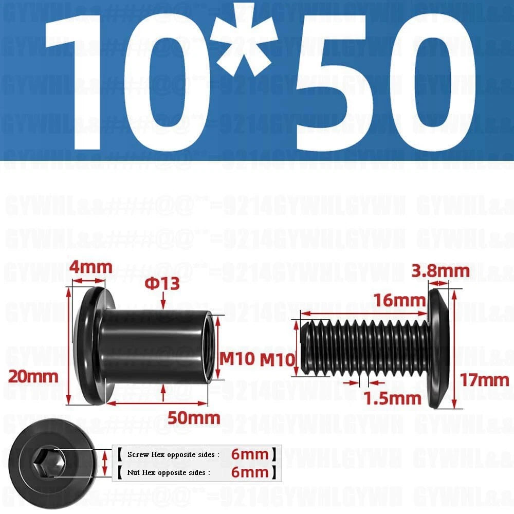 Metric Furniture Connector Bolts with End Cap Nuts — Stainless Steel M2 to M10