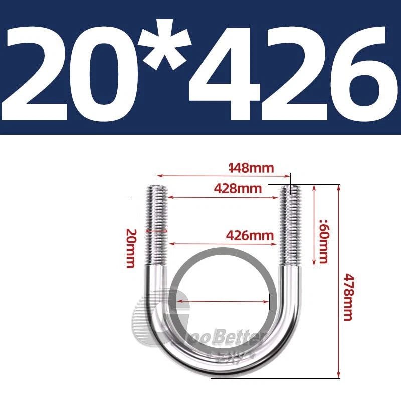 Square U - Bolts Stainless Steel — M6 to M24 | 304 A2 & 316 A4 Marine Grade - HomeDIYer