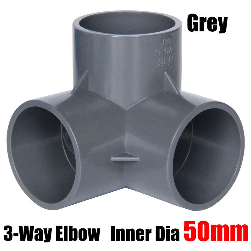 PVC 3 4 5 6-Way Elbow Connector Direct Pipe Fittings 20-110mm White Blue Grey