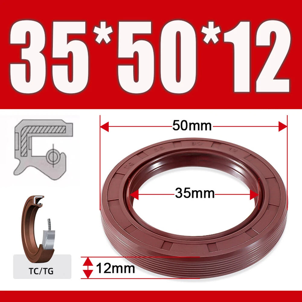 TC/TG Dual Lip FKM Oil Seal — Metric Rotary Shaft Sealing Ring, ID 25–50mm
