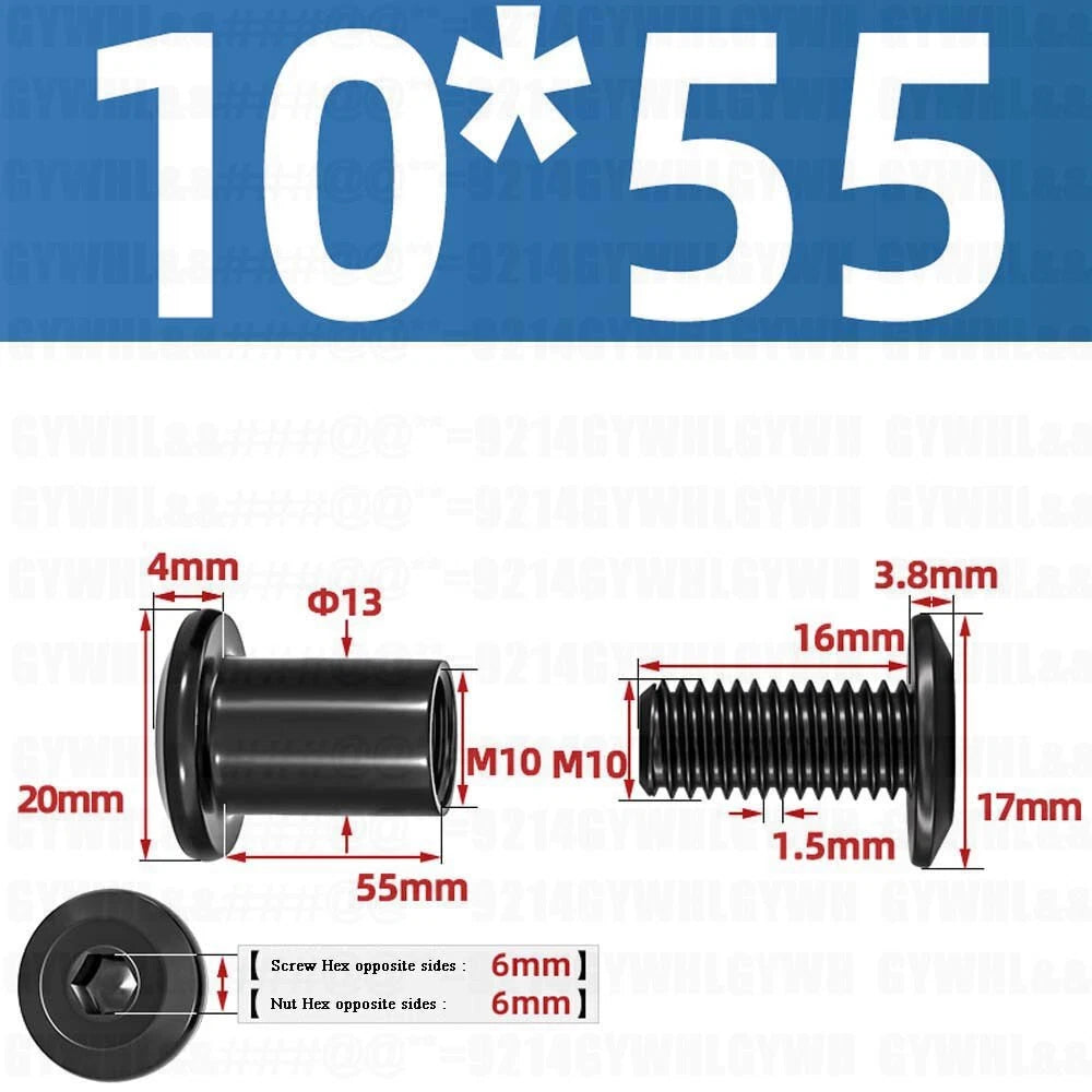 Metric Furniture Connector Bolts with End Cap Nuts — Stainless Steel M2 to M10