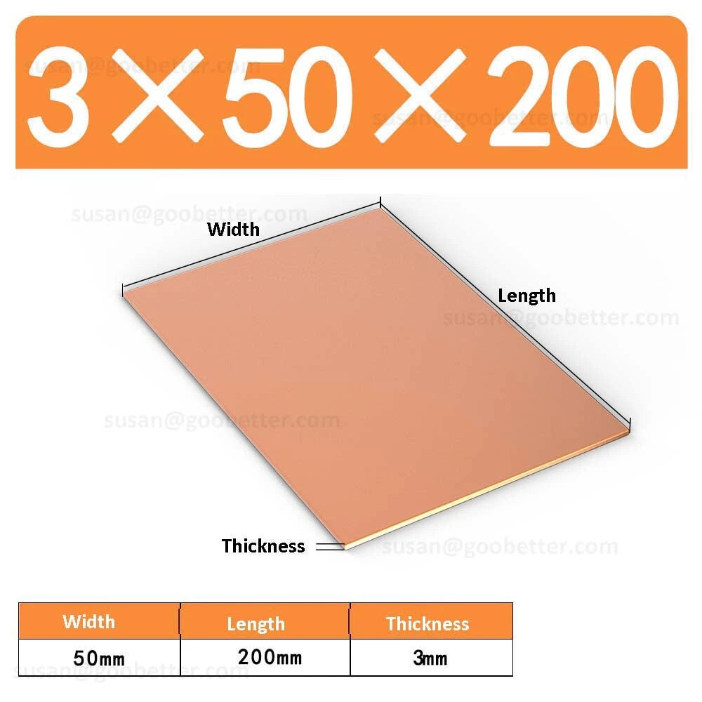 Natural Copper Sheet Metal guillotine cut - 0.3mm to 6.0mm - Multiple Sizes