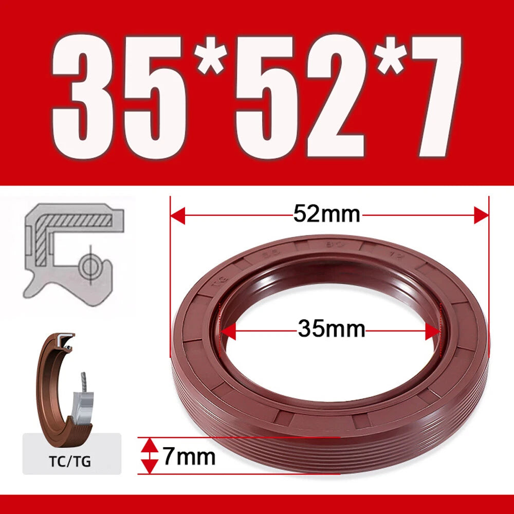 TC/TG Dual Lip FKM Oil Seal — Metric Rotary Shaft Sealing Ring, ID 25–50mm