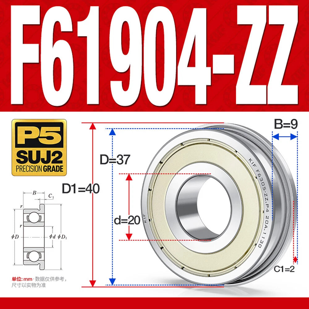Mini Metal Shielded Flanged Ball Bearings - Model Complete Inner Diameter 2-50mm