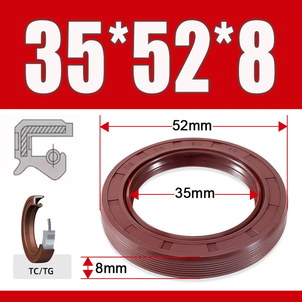 TC/TG Dual Lip FKM Oil Seal — Metric Rotary Shaft Sealing Ring, ID 25–50mm