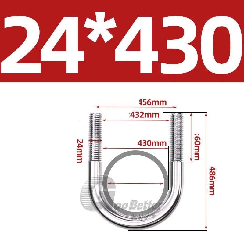 Square U - Bolts Stainless Steel — M6 to M24 | 304 A2 & 316 A4 Marine Grade - HomeDIYer