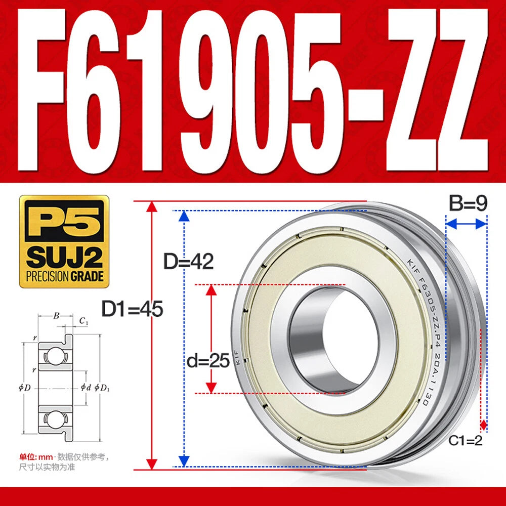 Mini Metal Shielded Flanged Ball Bearings - Model Complete Inner Diameter 2-50mm