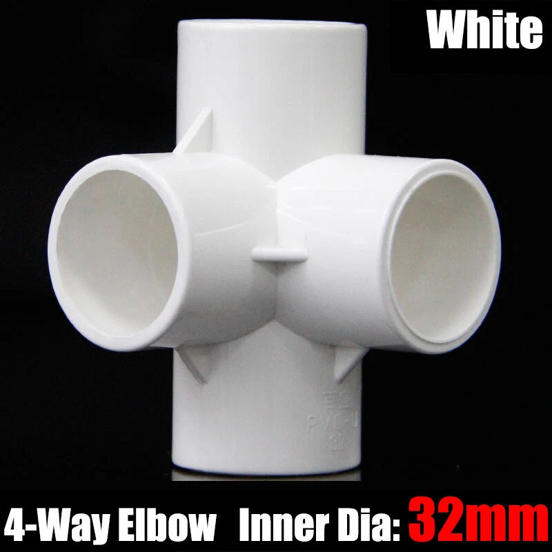 PVC 3 4 5 6-Way Elbow Connector Direct Pipe Fittings 20-110mm White Blue Grey