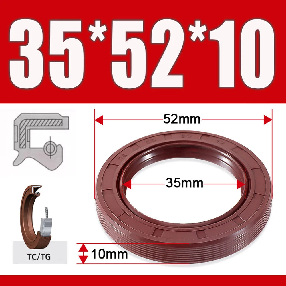 TC/TG Dual Lip FKM Oil Seal — Metric Rotary Shaft Sealing Ring, ID 25–50mm