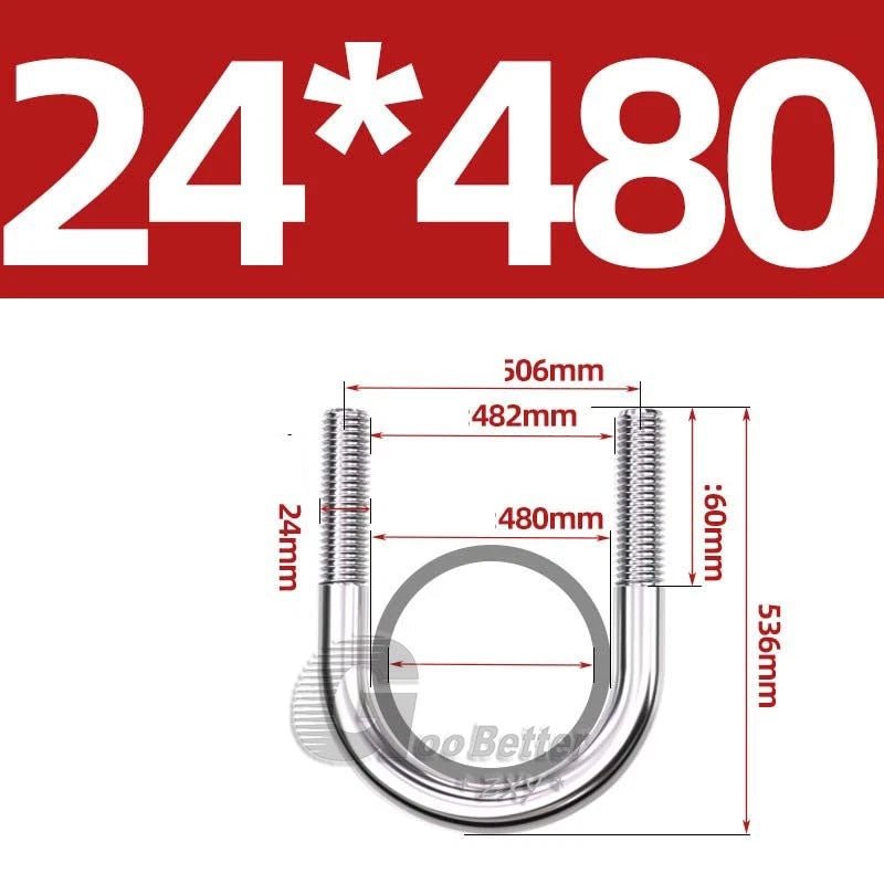 Square U - Bolts Stainless Steel — M6 to M24 | 304 A2 & 316 A4 Marine Grade - HomeDIYer